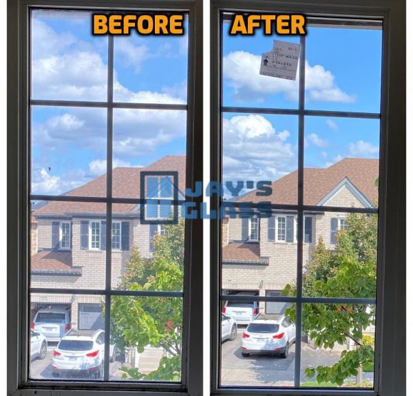 foggy glass window before and after repair